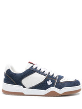 Spiker denim-panelled sneakers